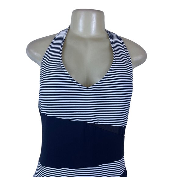 Niptuck Swim Women's Navy & White One-Piece Swimsuit Striped Size 16 - New - Picture 4 of 10